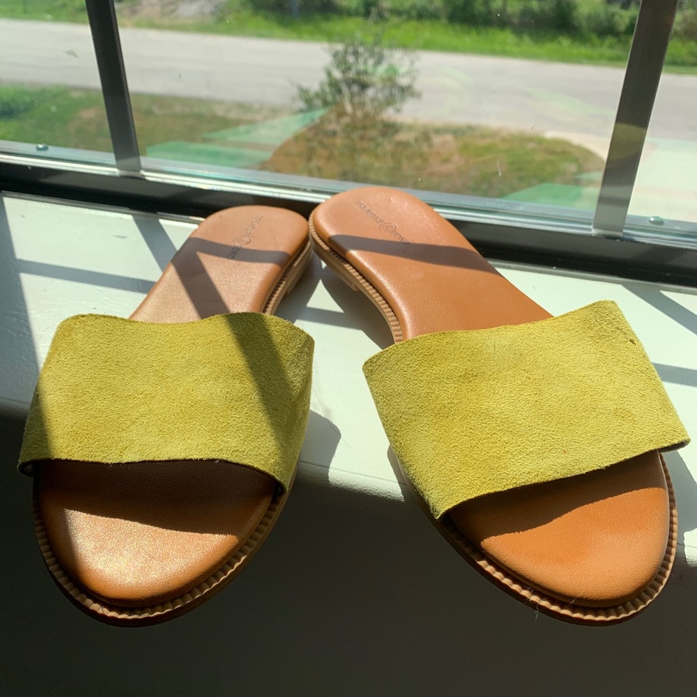 Yellow flat sandals